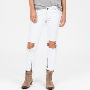 One Teaspoon White Beauty Freebirds Skinny Jeans